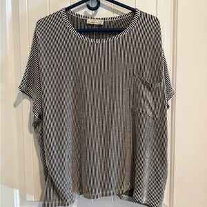 Zenana Outfitters Black and White Striped Top